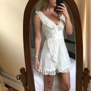 lacy white cocktail dress